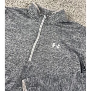 Under Armour Cold Gear Womens Quarter Zip Pullover Gray Loose Athletic Large